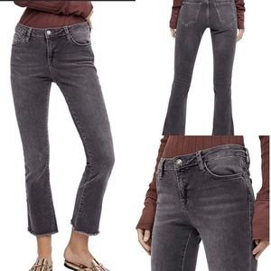 Free People Denim Raw Hem Straight Leg Jeans 33